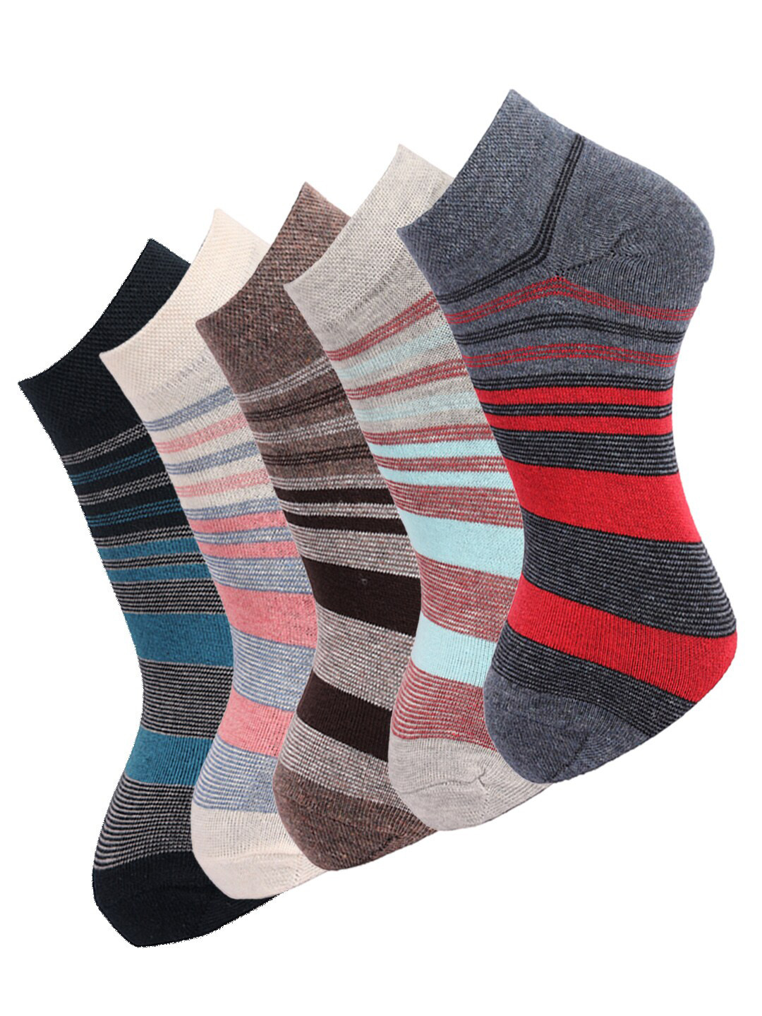 Dollar Socks Men Pack of 5 Assorted  Cotton  Ankle Length Socks