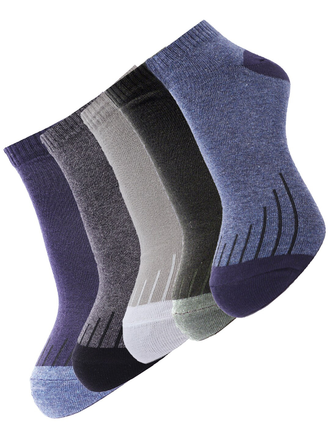 Dollar Socks Men Pack of 5 Assorted Cotton Ankle-Length Socks