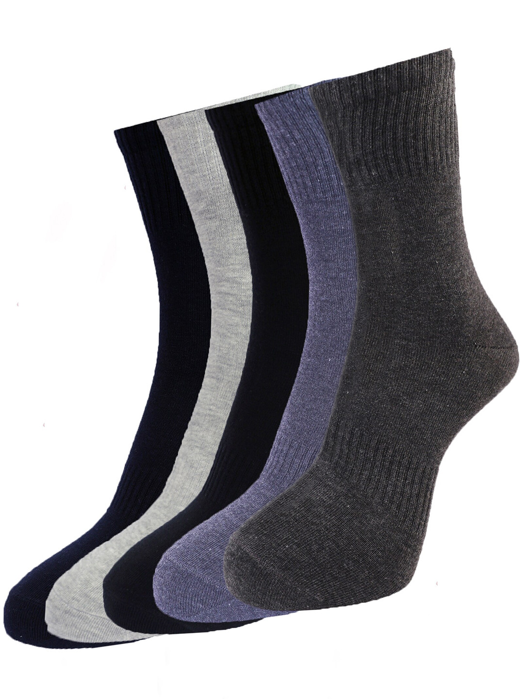 Dollar Socks Men Pack Of 5 Assorted Above Knee-Length Cotton Socks