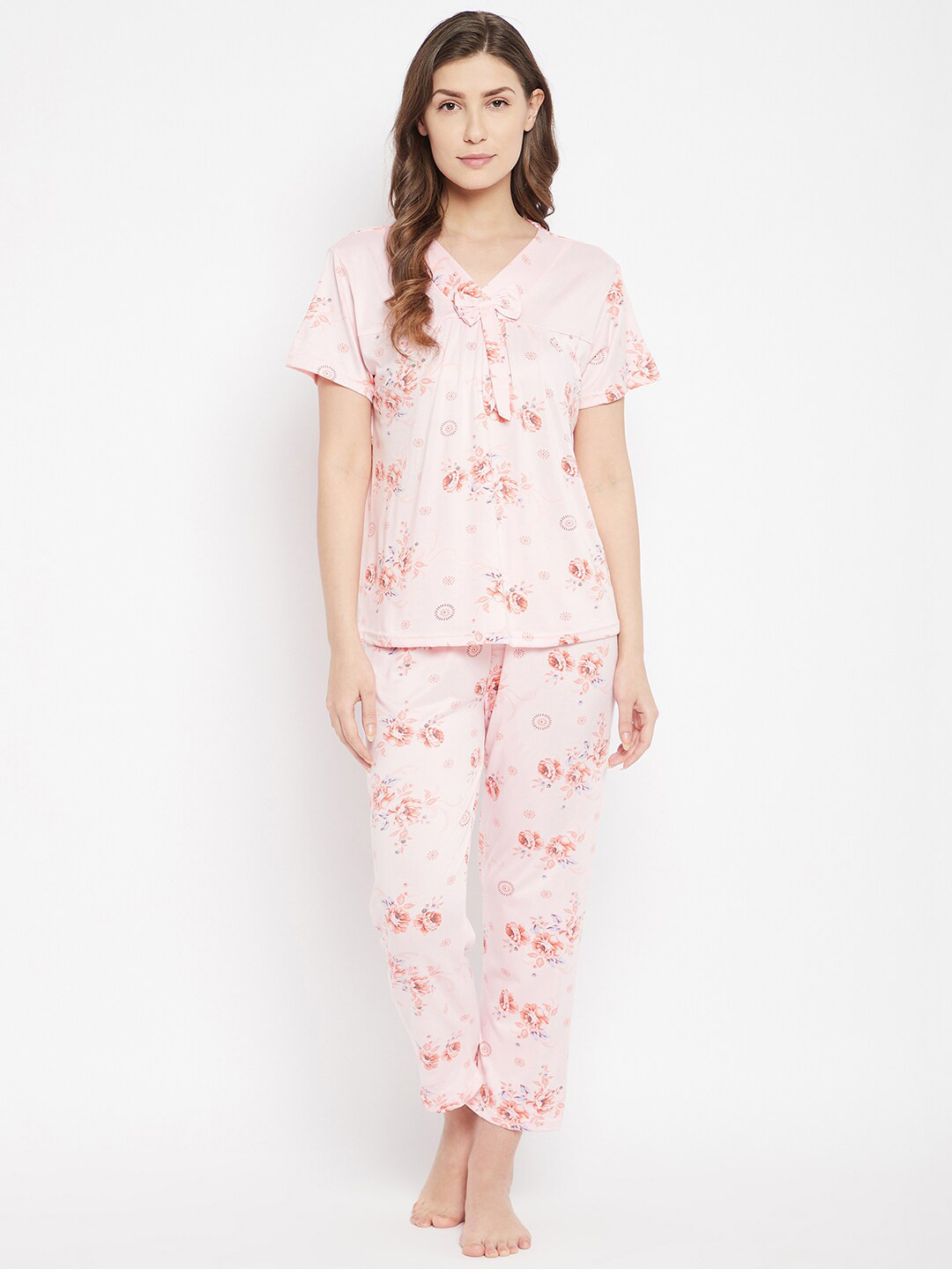 Camey Women Peach Night suits