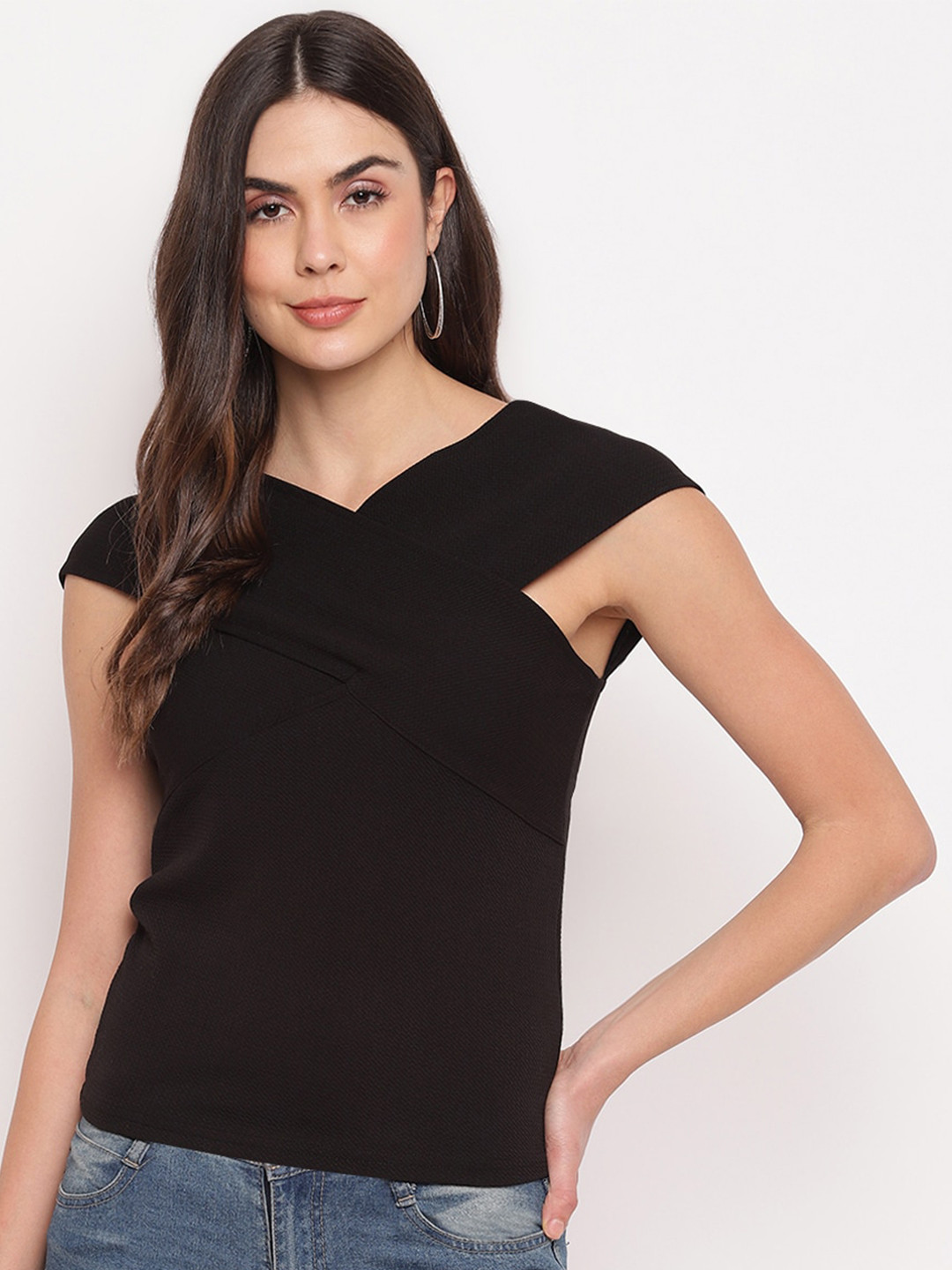 Mayra Black Solid Top
