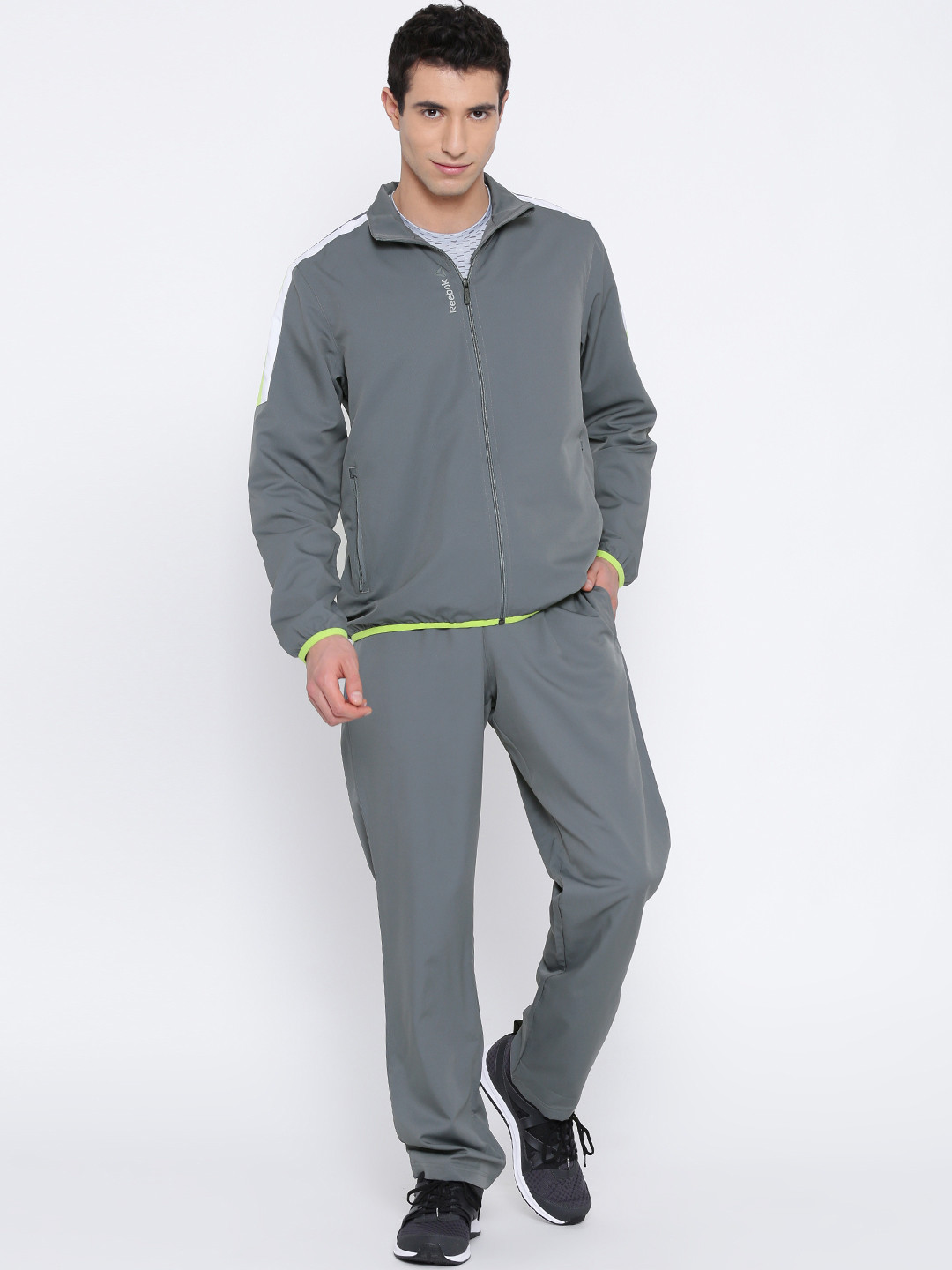 Charcoal Tracksuits Grey Tracksuit Reebok Tracksuit Myntra