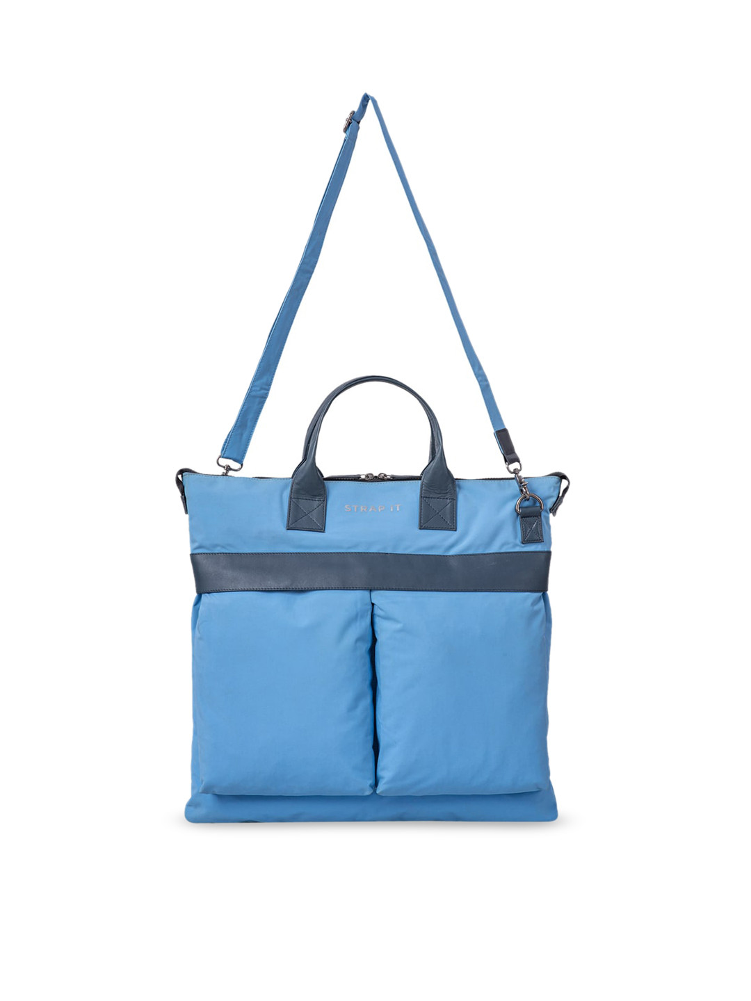 STRAP IT Blue Oversized Structured Handheld Bag