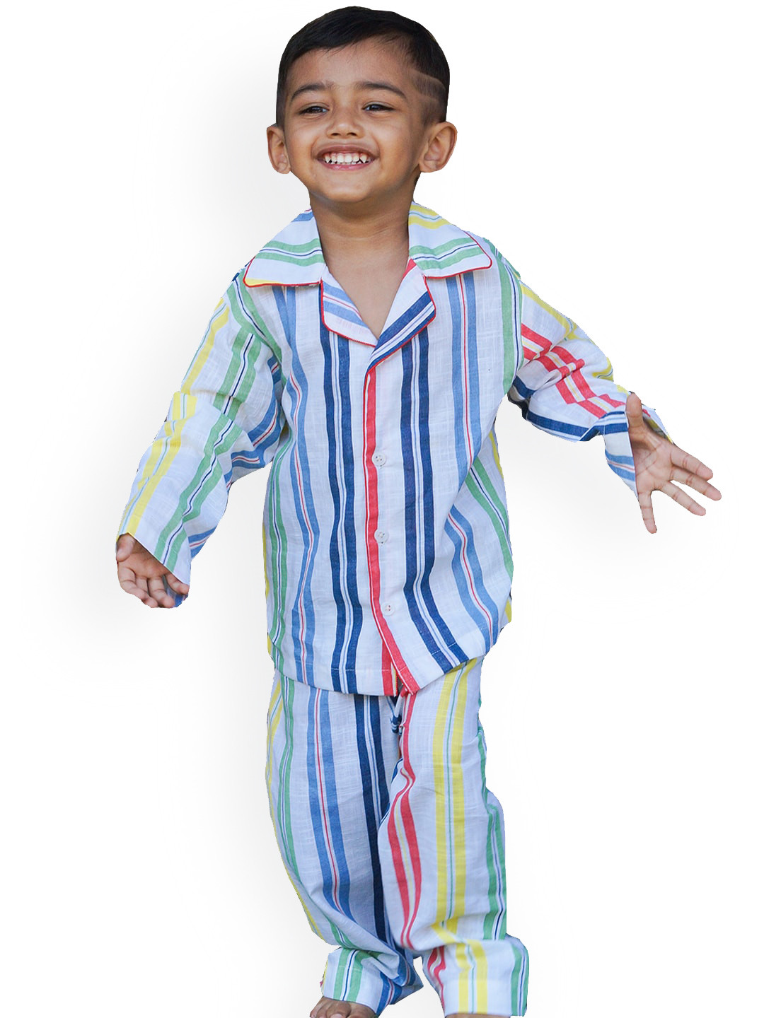 Little Musketeer Boys Grey Printed Pure Cotton Night suit