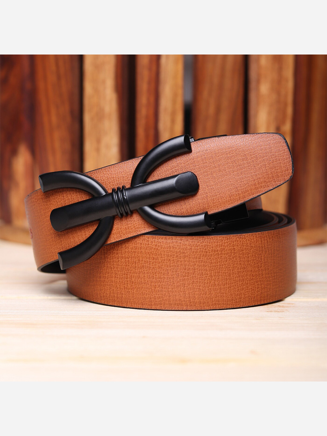 Kastner Men Tan Artificial Leather Formal Belt