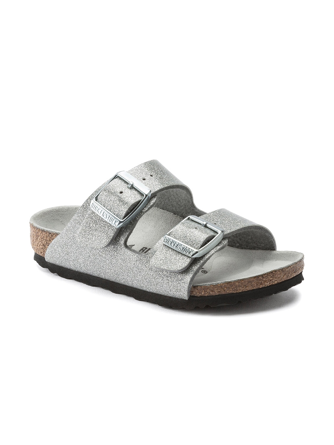 Buy Birkenstock Arizona Magic Galaxy Silver Narrow Width Birko Flor Two Strap Sandals Flats for Girls 17518406 Myntra