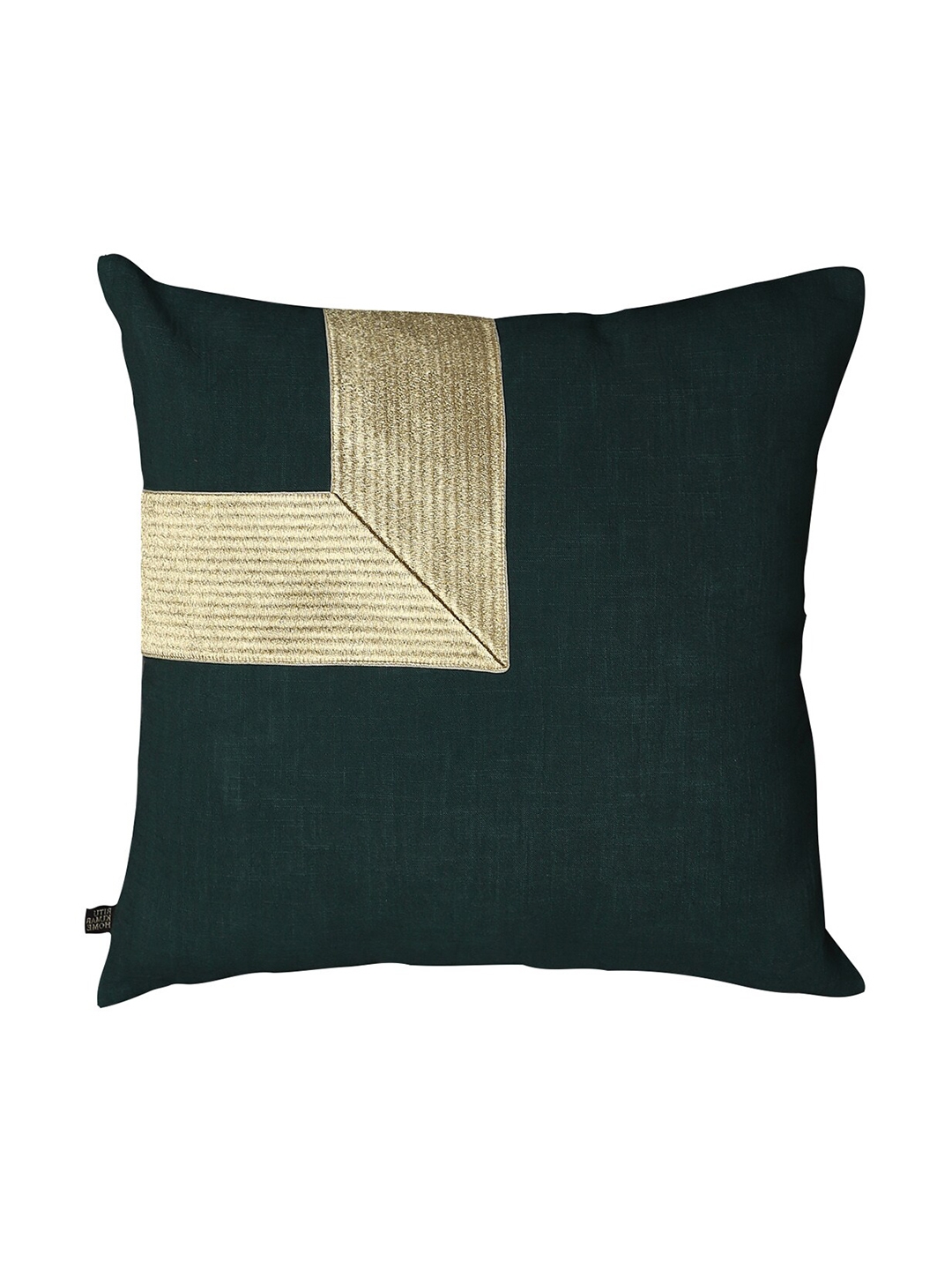 Ritu Kumar Green & Gold-Toned Embroidered Square Cushion Covers