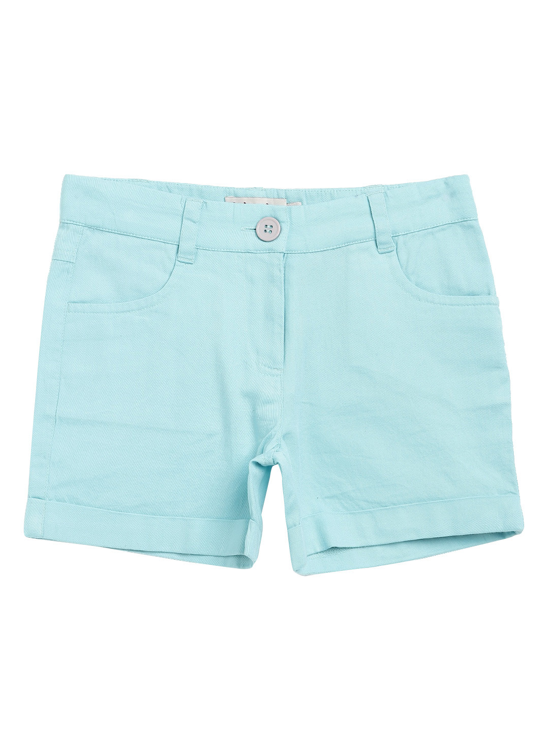 Fabindia Girls Turquoise Blue Denim Shorts