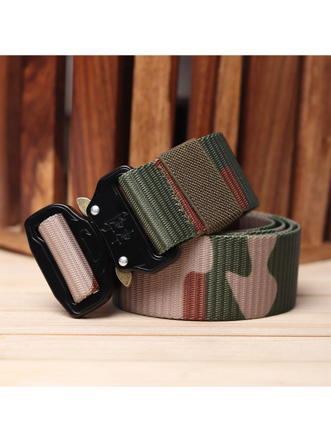 Kastner Men Khaki Canvas Printed Belt