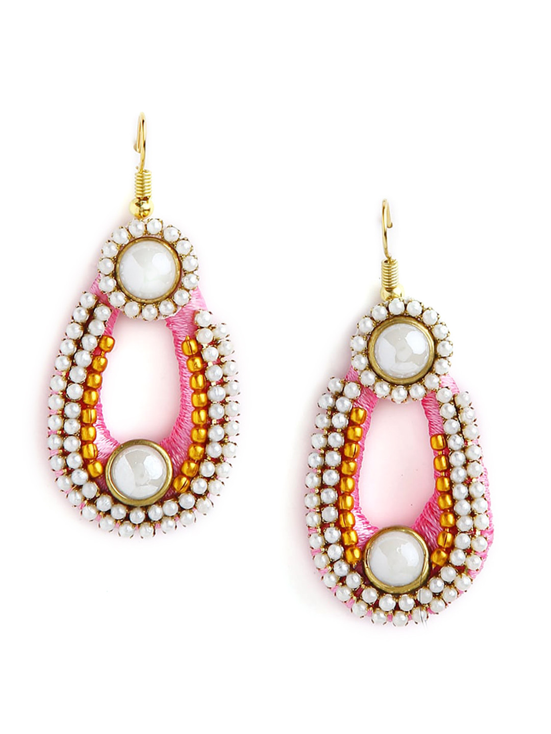 AKSHARA Rose Teardrop Shaped Drop Earrings