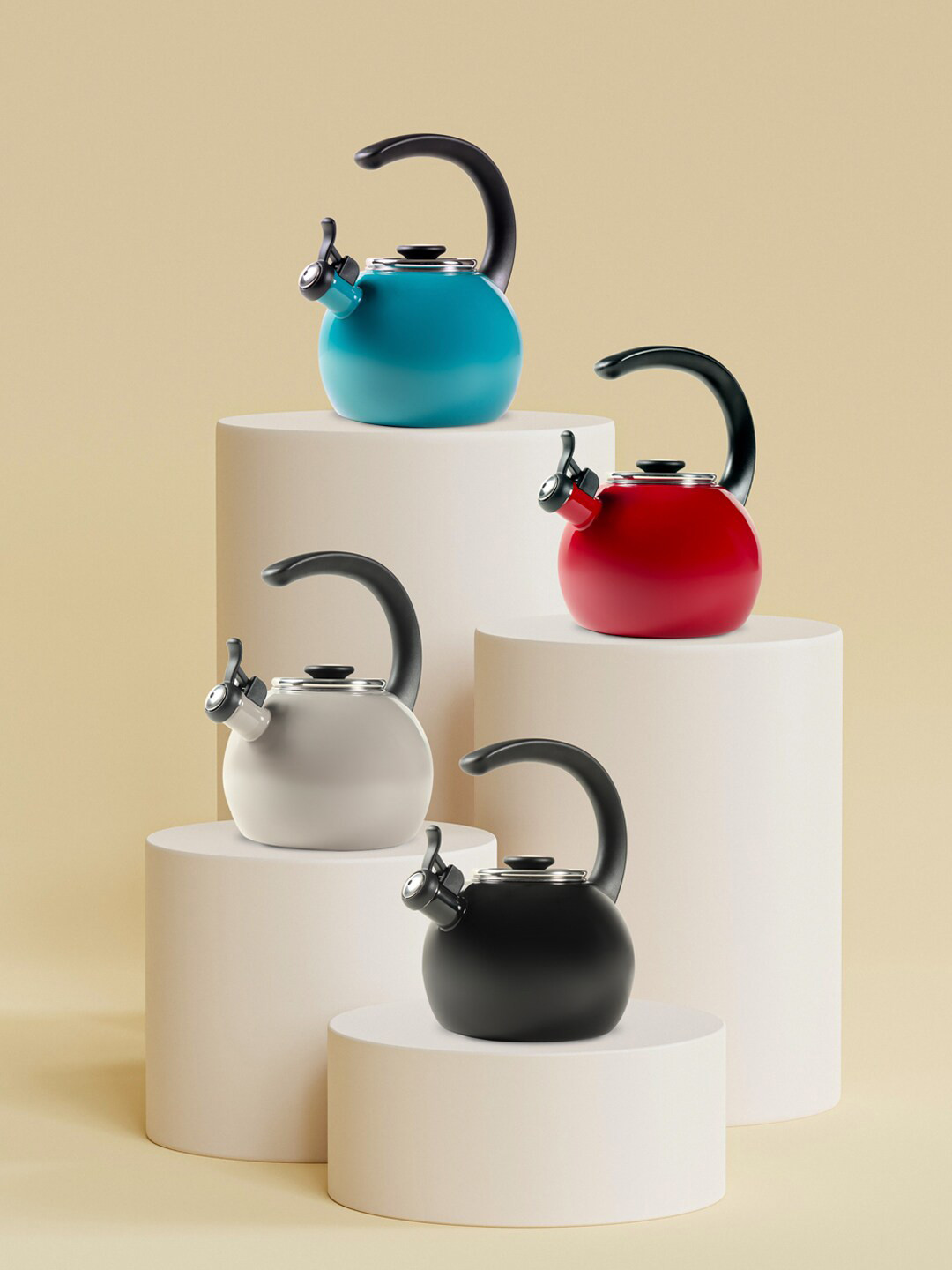 MEYER Red & Red Solid Stainless Steel Glossy Kettle