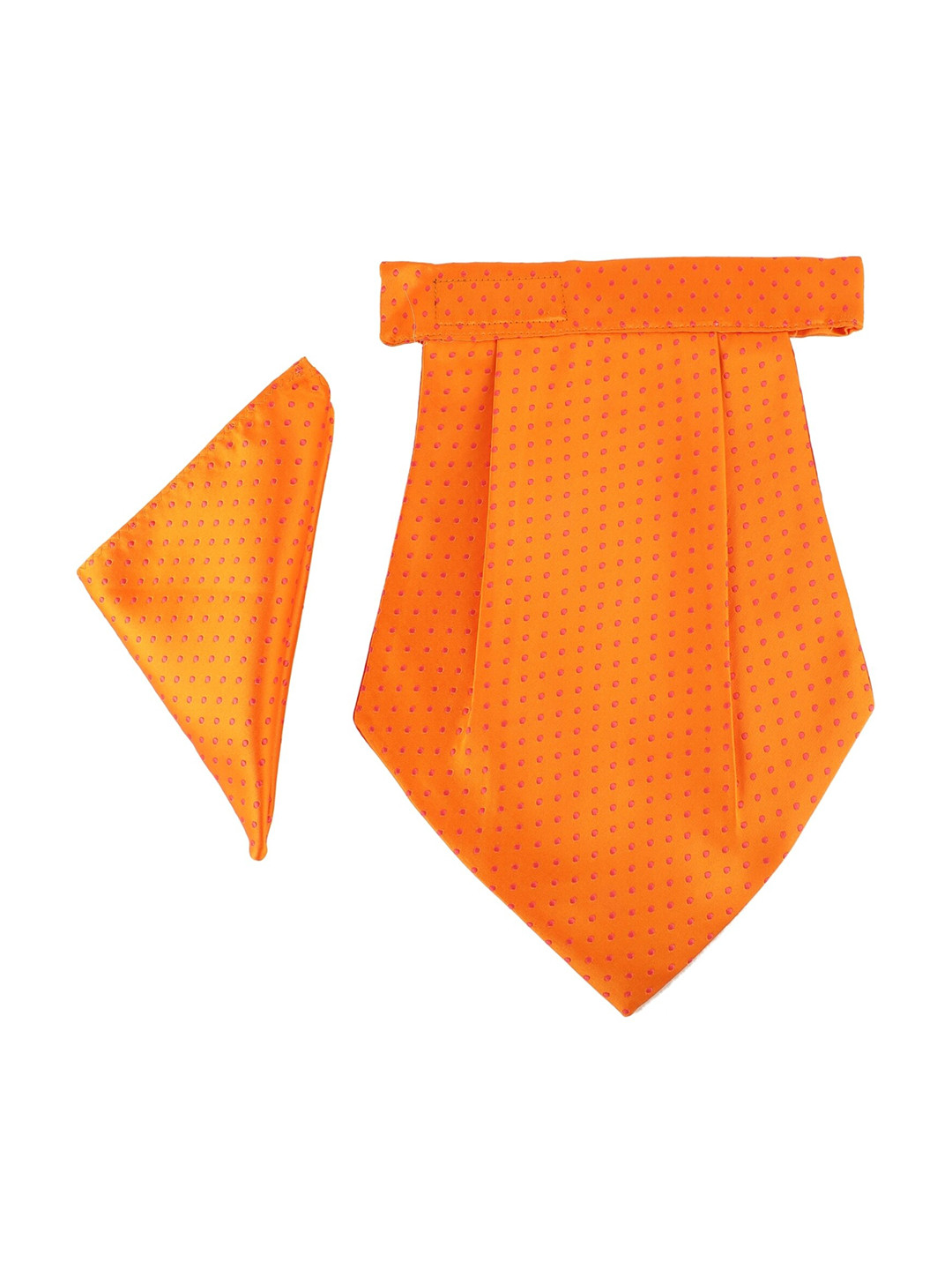 Alvaro Castagnino Men Orange & Pink Woven Design Cravat With Pocket Sqaure
