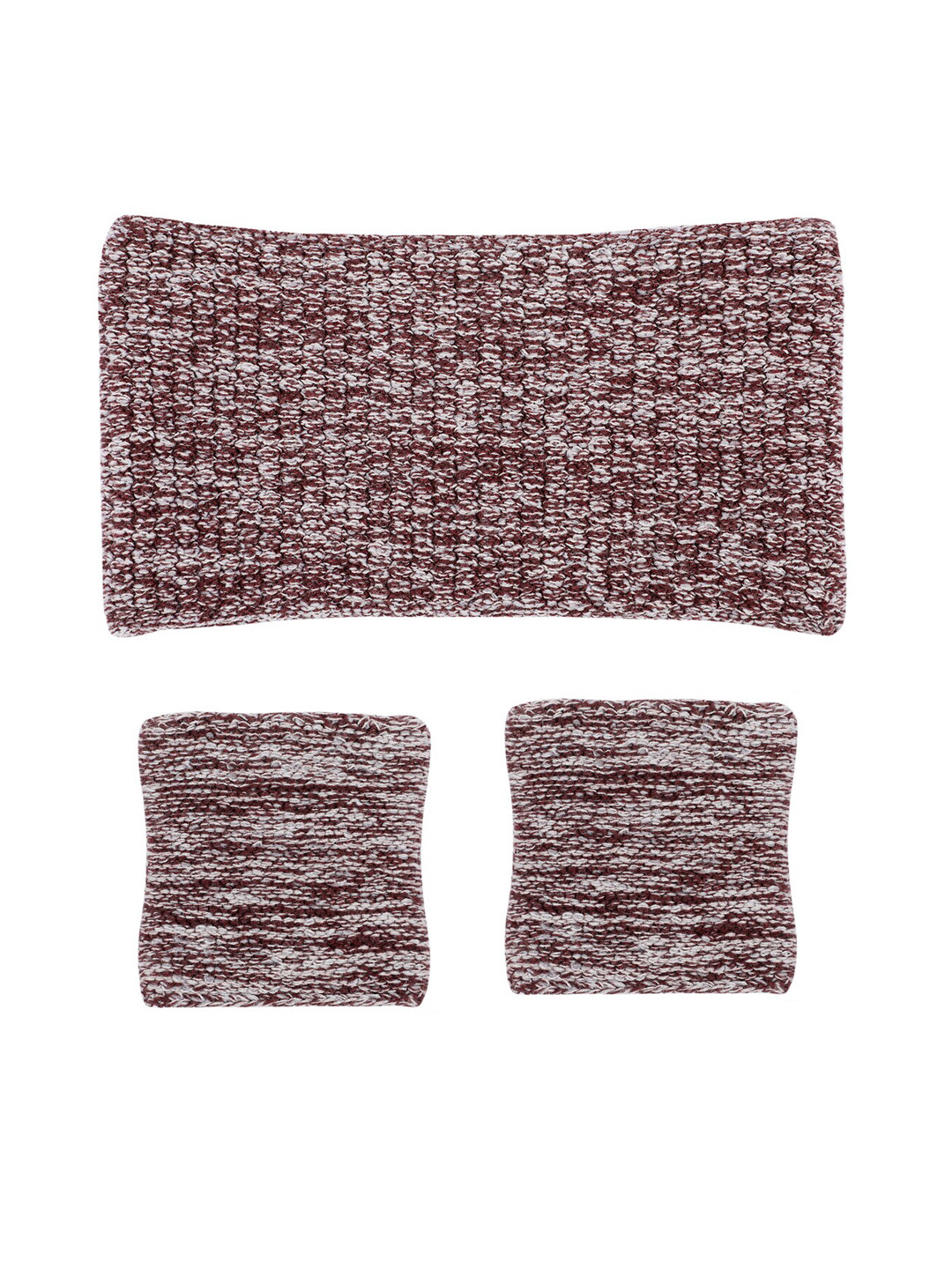 Bharatasya Set of 3 Brown Cotton Headband & Wrist Bands