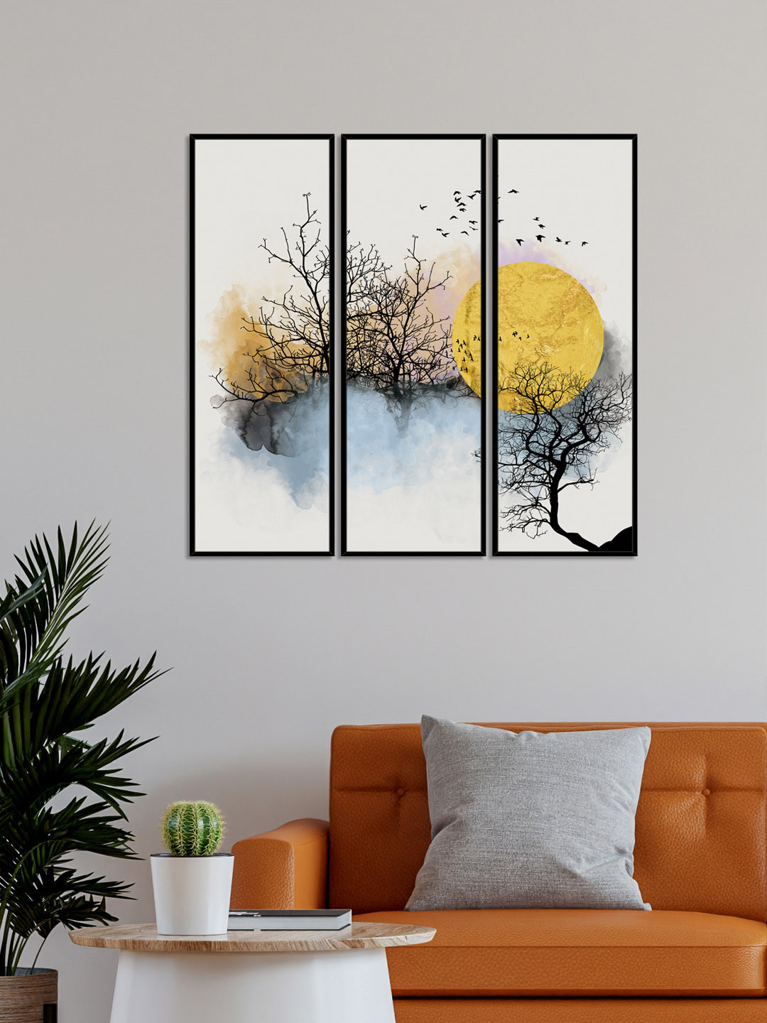 999Store Flying Birds Canvas 3 Piece Wall Rectangle Paintings Wall Art -76 x 26In