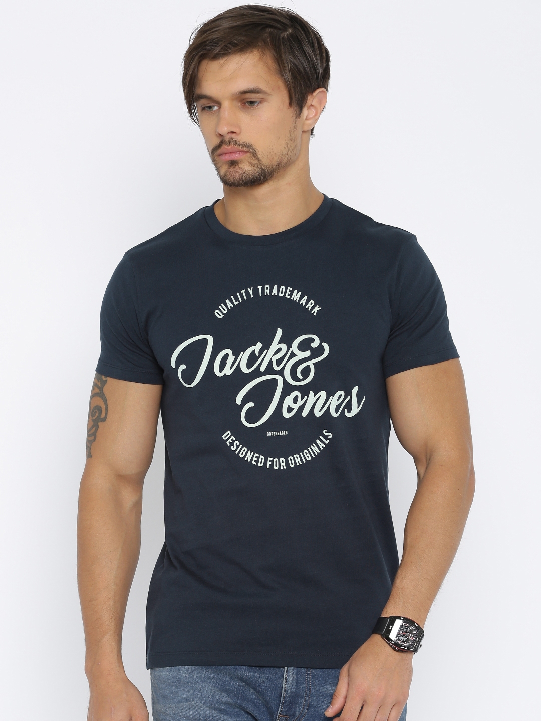 Bloedbad schotel Heerlijk Buy Originals By Jack Jones Navy Printed Pure Cotton T Shirt - Tshirts for  Men 1752565 | Myntra