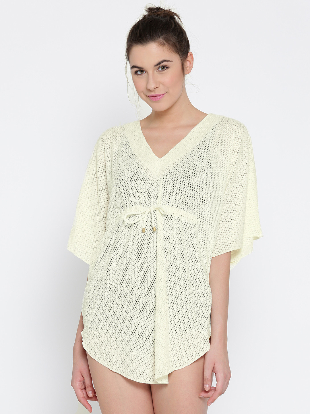 Buy Amante Cream Coloured Lace Cover Up 