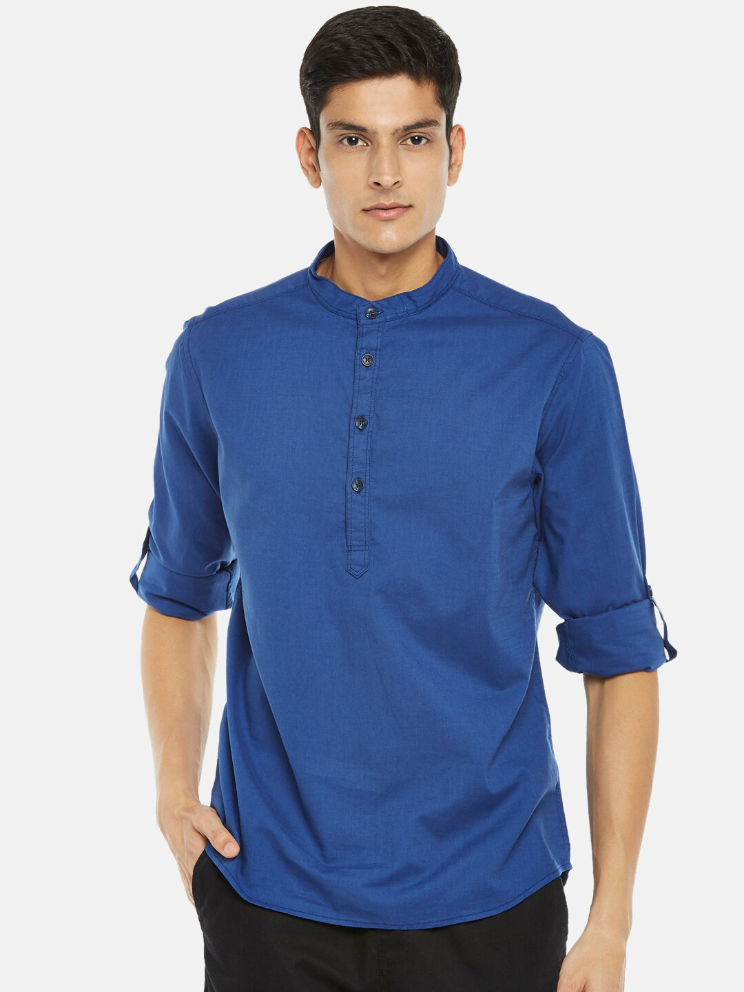 Urban Ranger by pantaloons Men Blue Cotton Casual Shirt