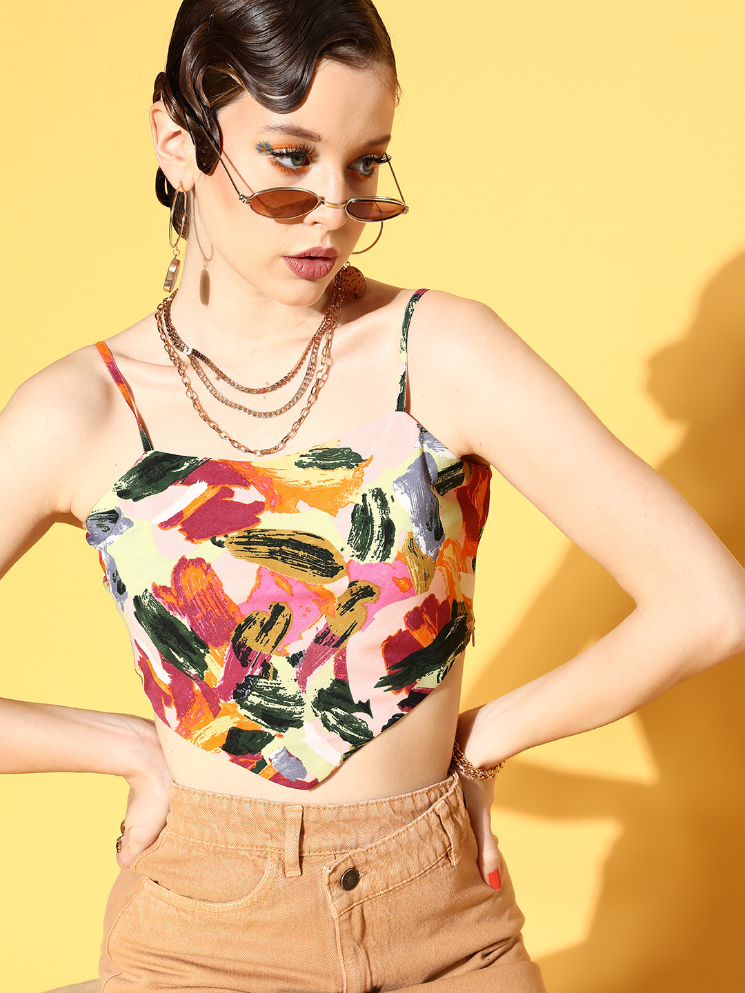 Berrylush Women Pretty Pink Abstract Scarf Top