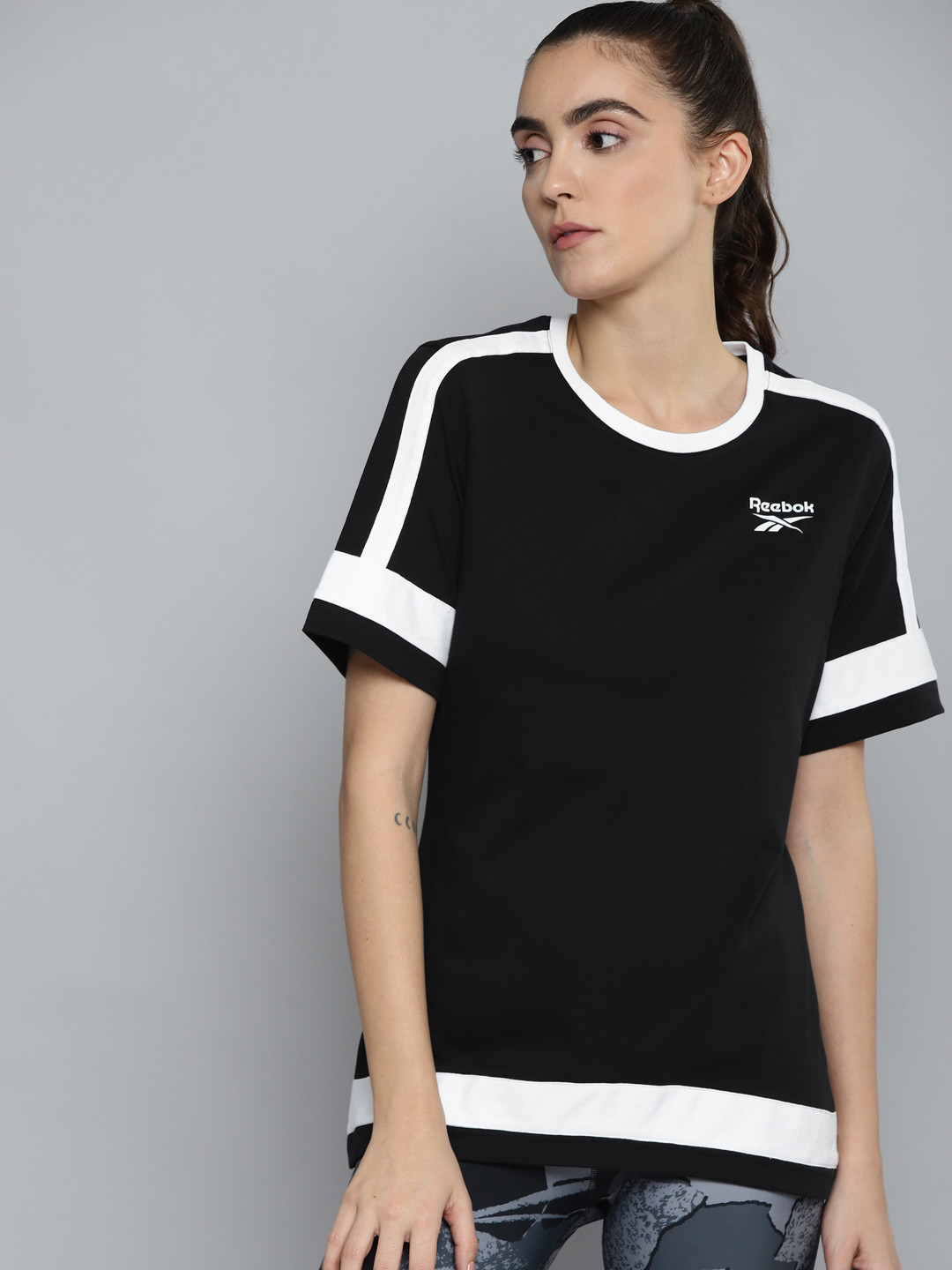 Reebok Classic Women Black WCE T-shirt