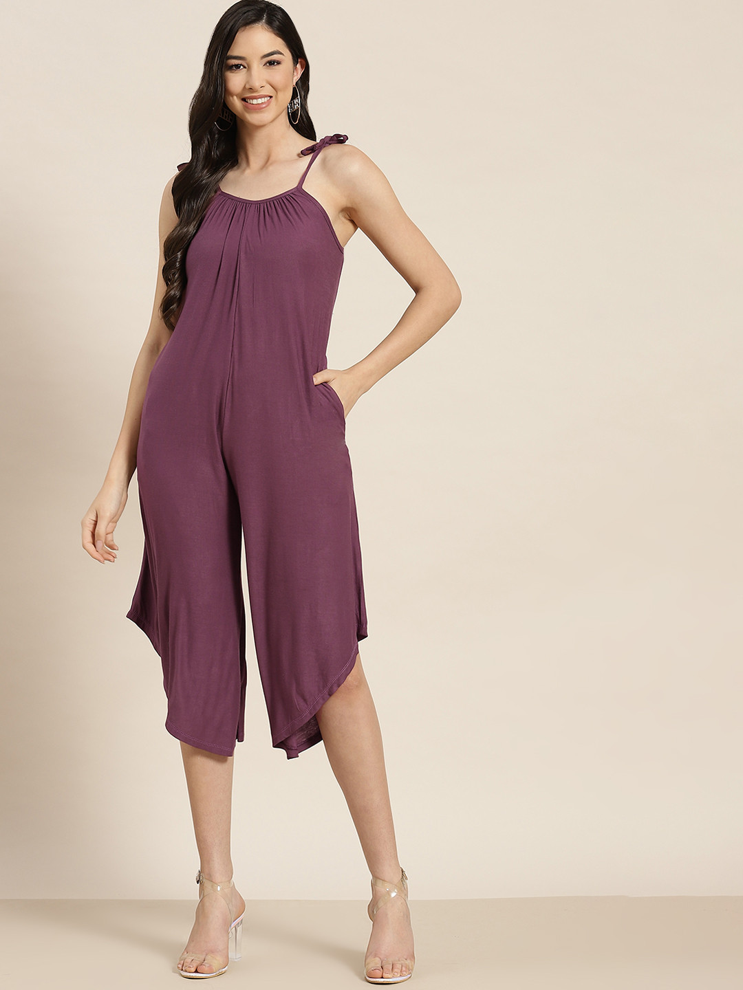 Qurvii Burgundy Basic Jumpsuit