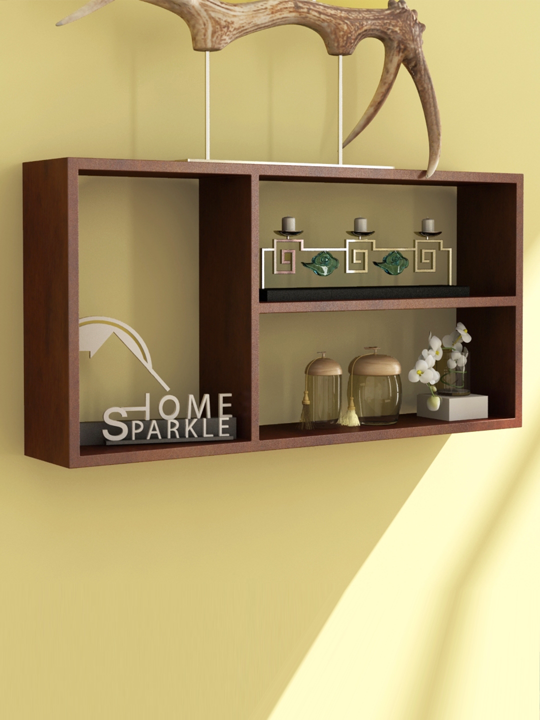 Home Sparkle Brown Wall Shelf