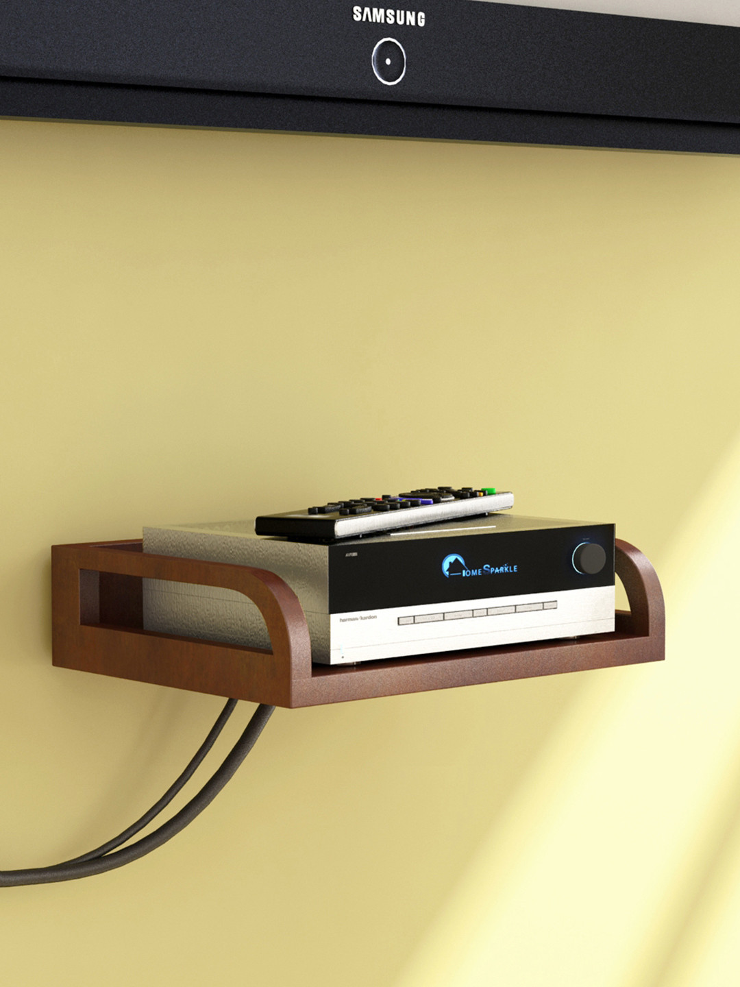 Home Sparkle Brown Set Top Box Holder