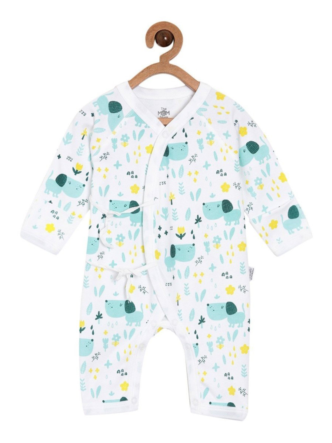 The Mom Store Infant Kids Pack Of 2 Printed Pure Cotton Rompers