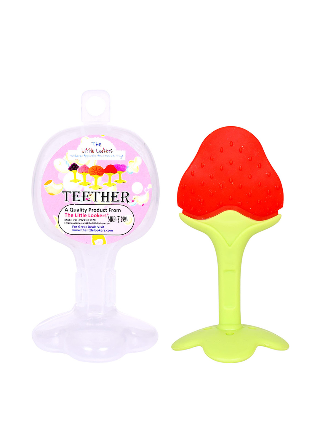 The Little Lookers Kids Green & Red Silicone Fruit Shape Teether