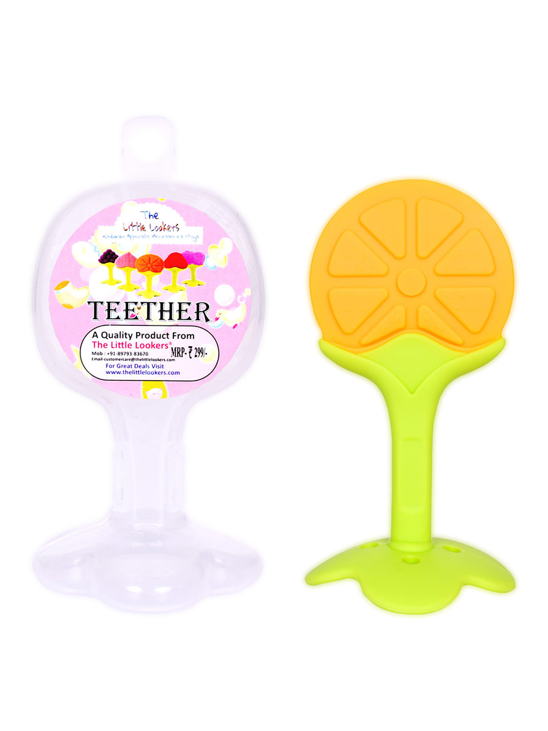 The Little Lookers Kids Orange Silicone Fruit Shape Teether