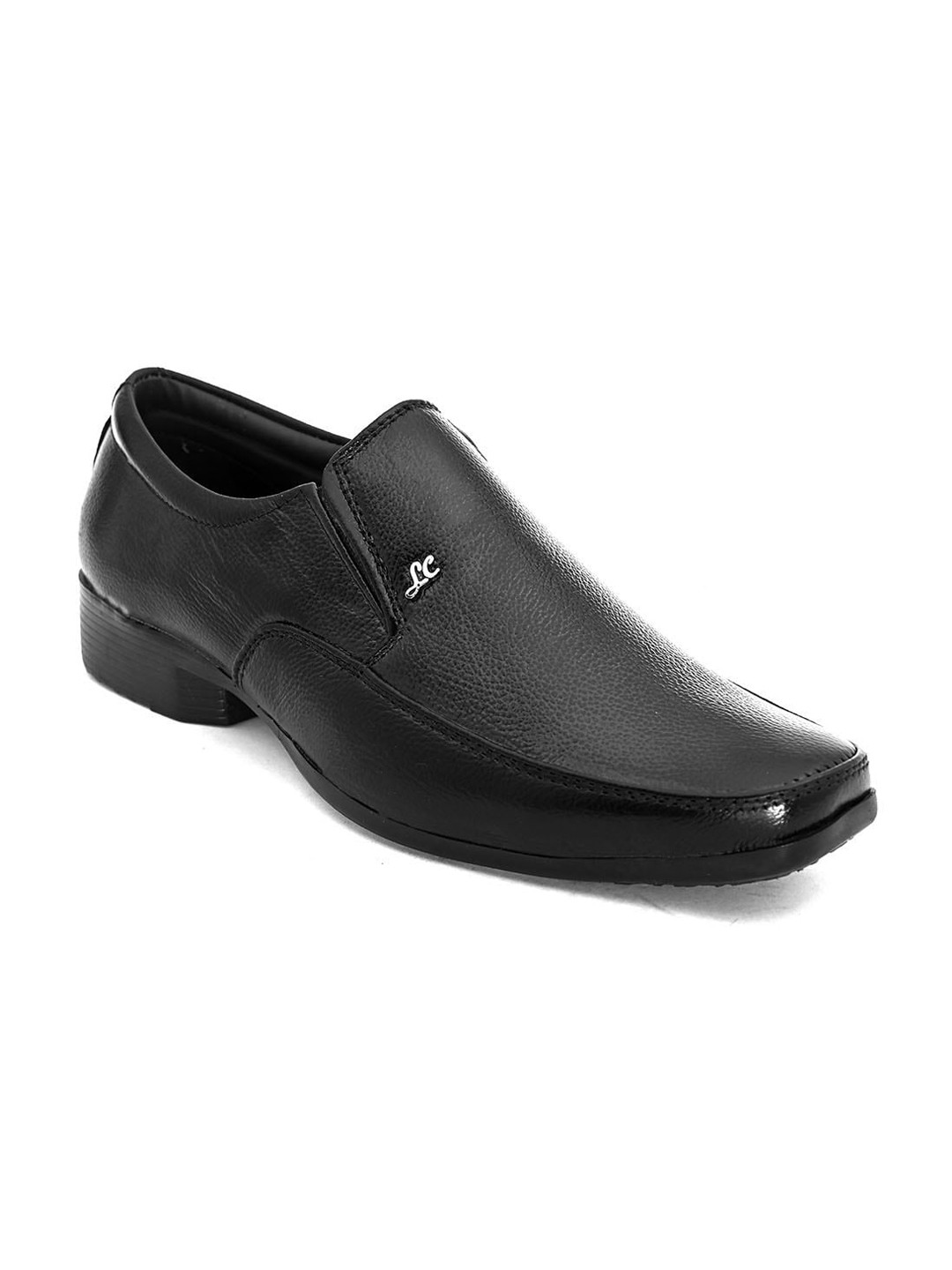Fashion Victim Men Black Solid Leather Formal Slip-On