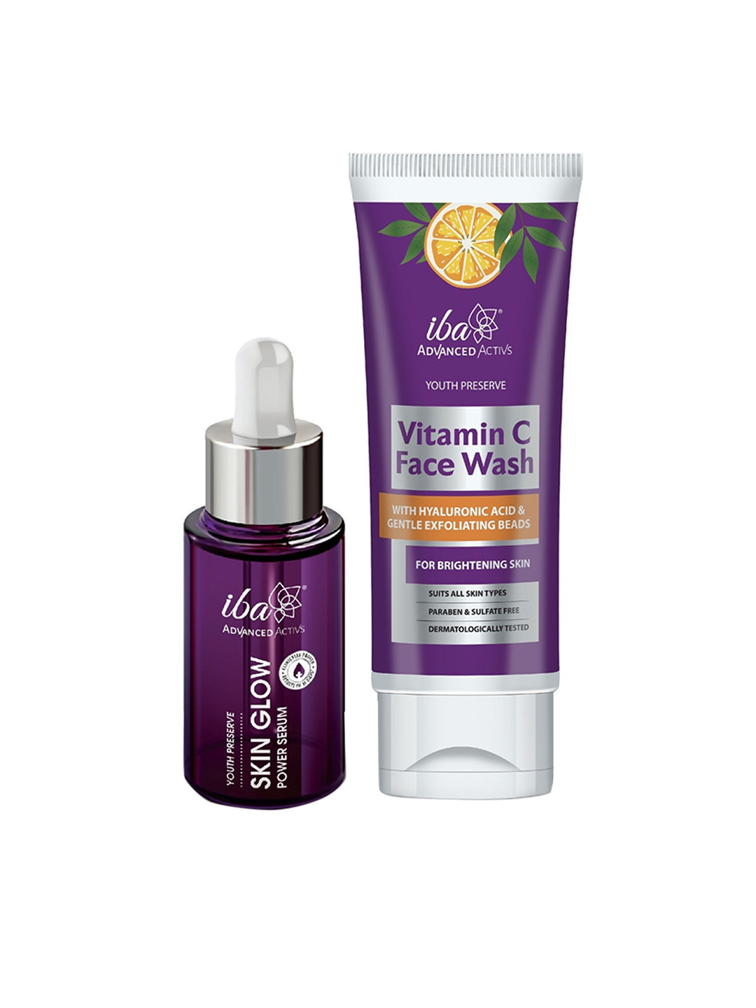 Iba Purple Advanced Activs Vitamin C Face Wash & Skin Glow Power Serum Combo