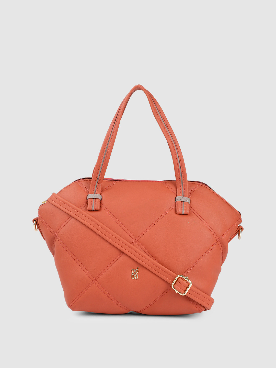 Baggit Red Solid Structured Handheld Bag