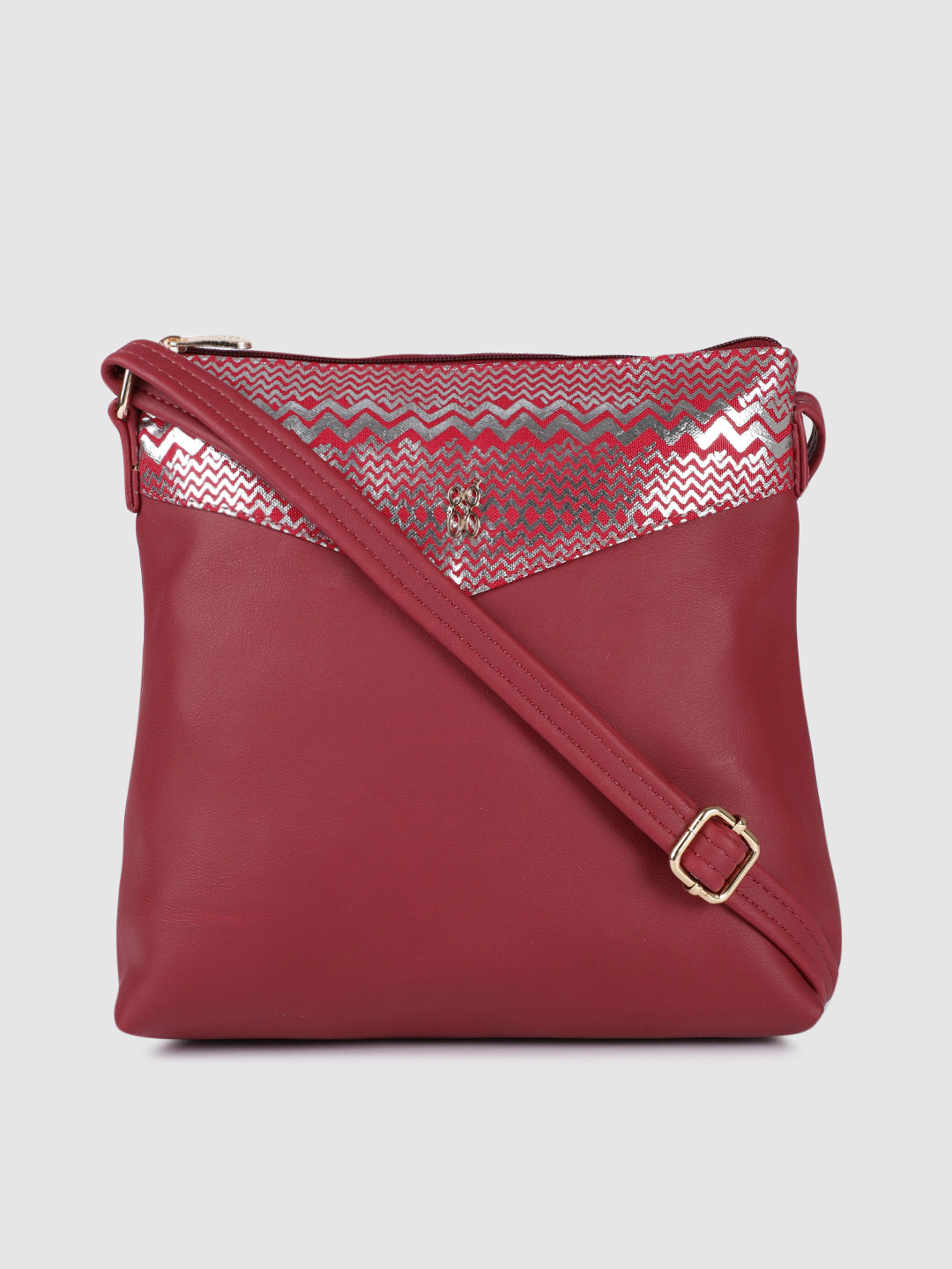 Baggit Women Red Geometric Printed Structured Sling Bag