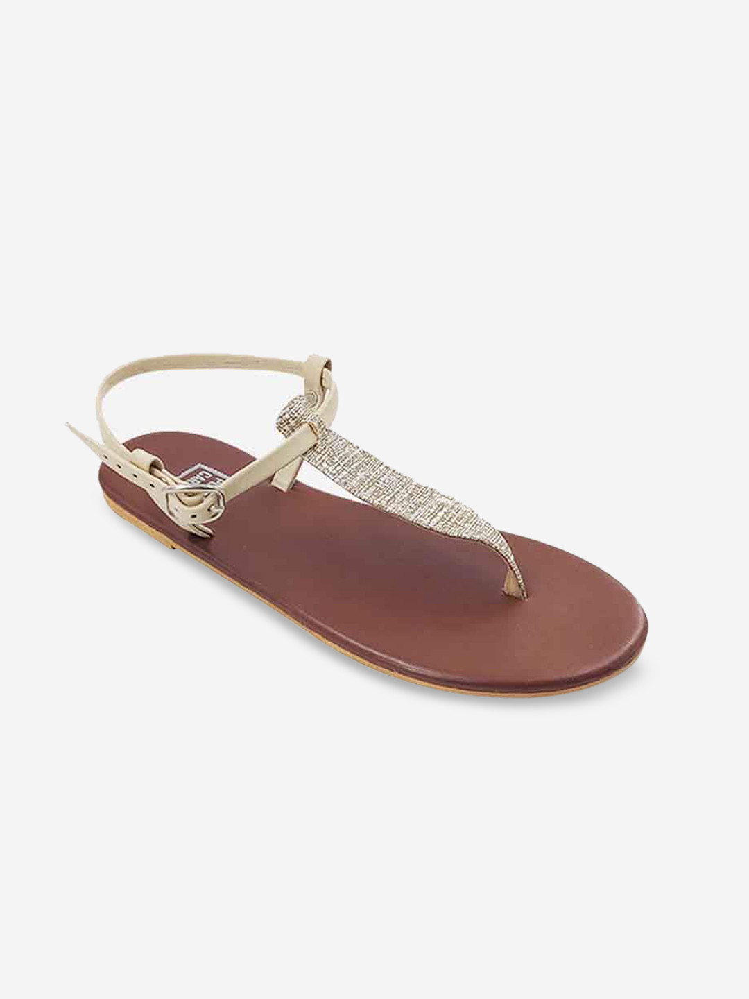 POSTCARD Women Brown T-Strap Flats