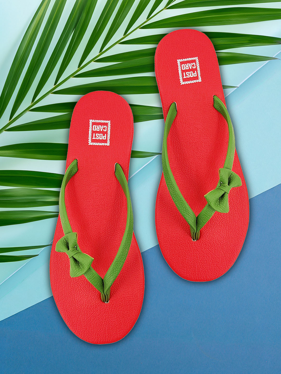 POSTCARD Women Red T-Strap Flats