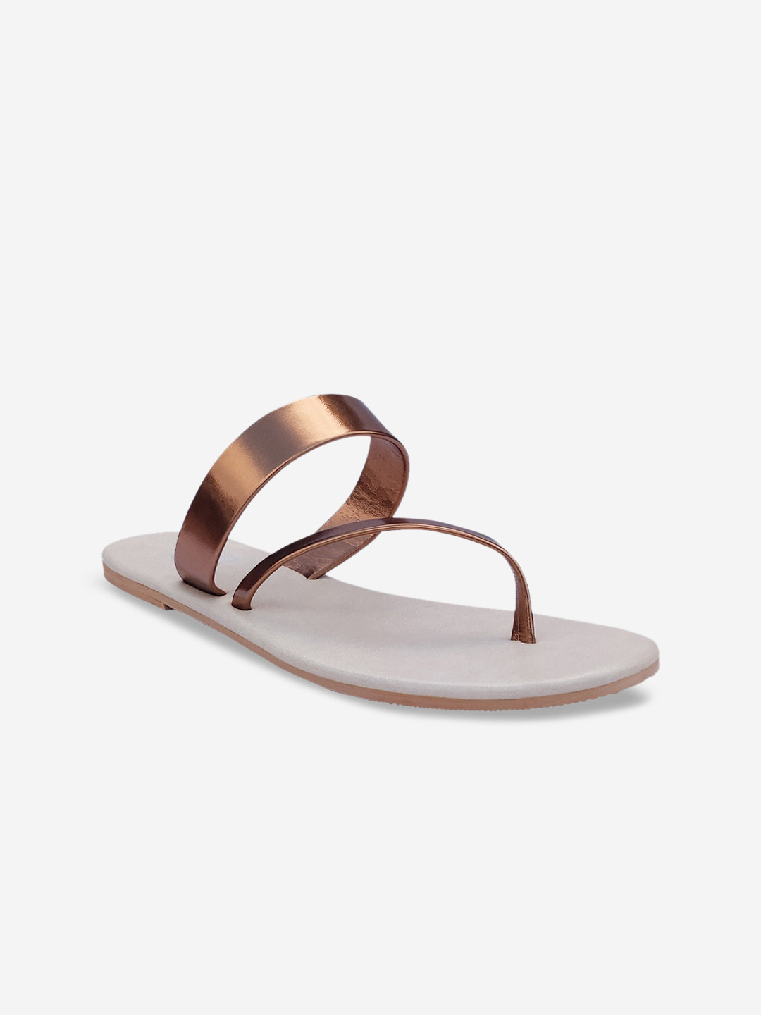 POSTCARD Women Copper-Toned Open Toe Flats