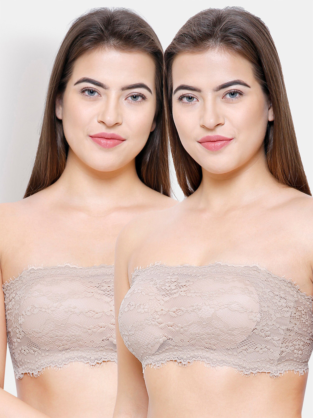 FashionRack Beige Bandeau Bra Lightly Padded