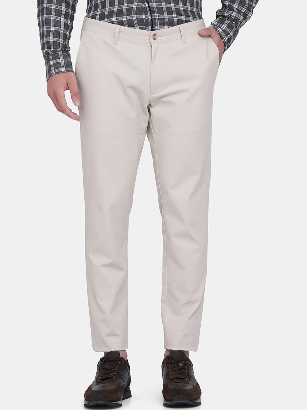 Blackberrys Men Beige Phoenix Skinny Fit Chinos Casual Trousers