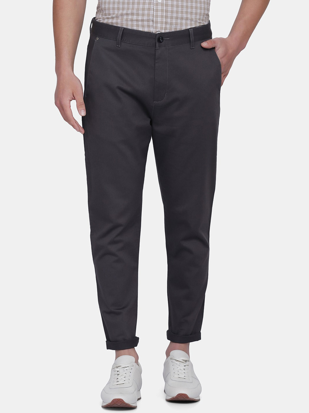 Blackberrys Men Grey Nadal Slim Fit Trousers