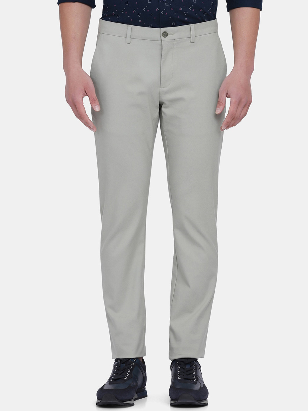 Blackberrys Men Grey B-95 Slim Fit Casual Trousers