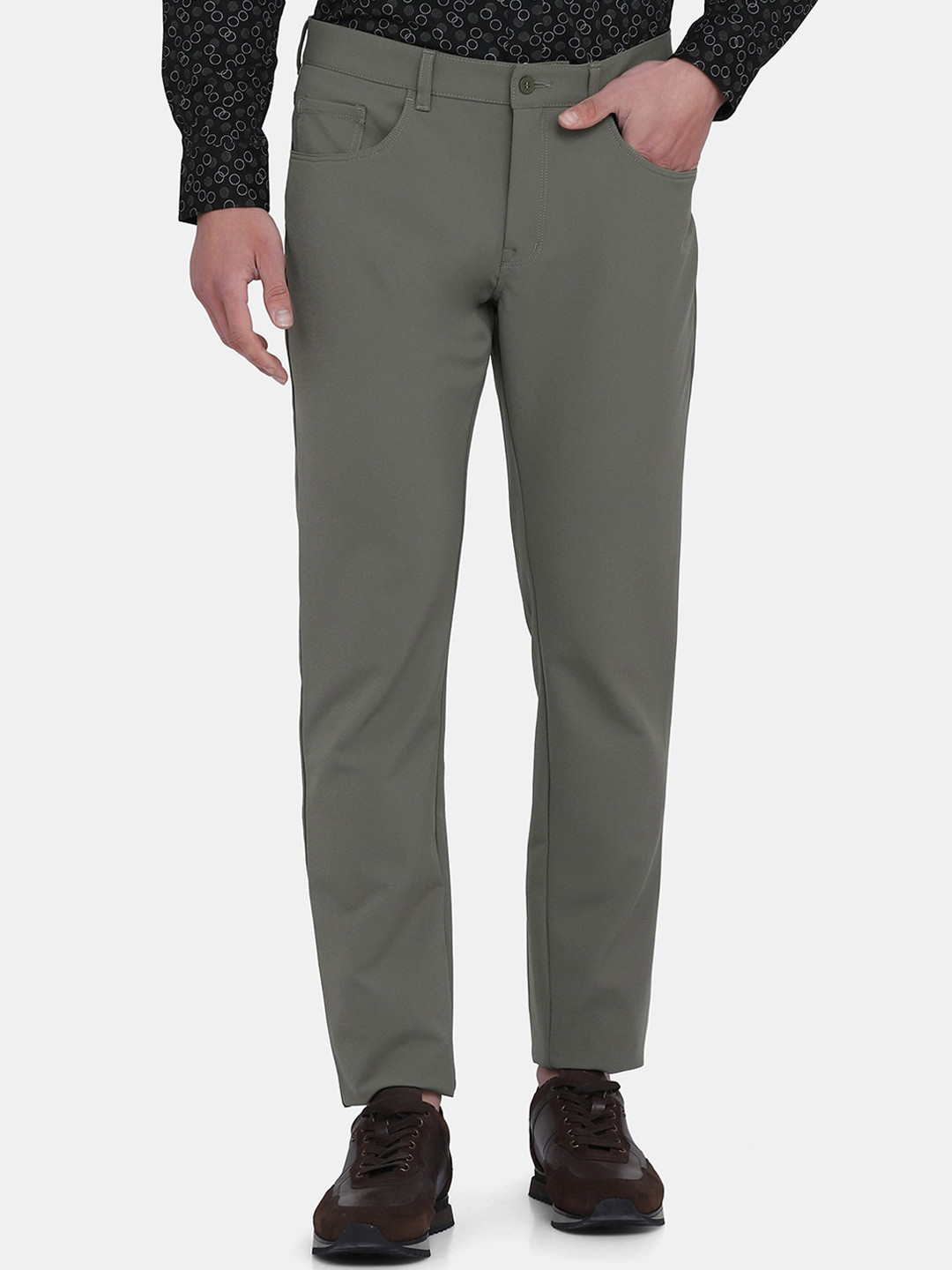 Blackberrys TechPro Men Olive Casual Trouser
