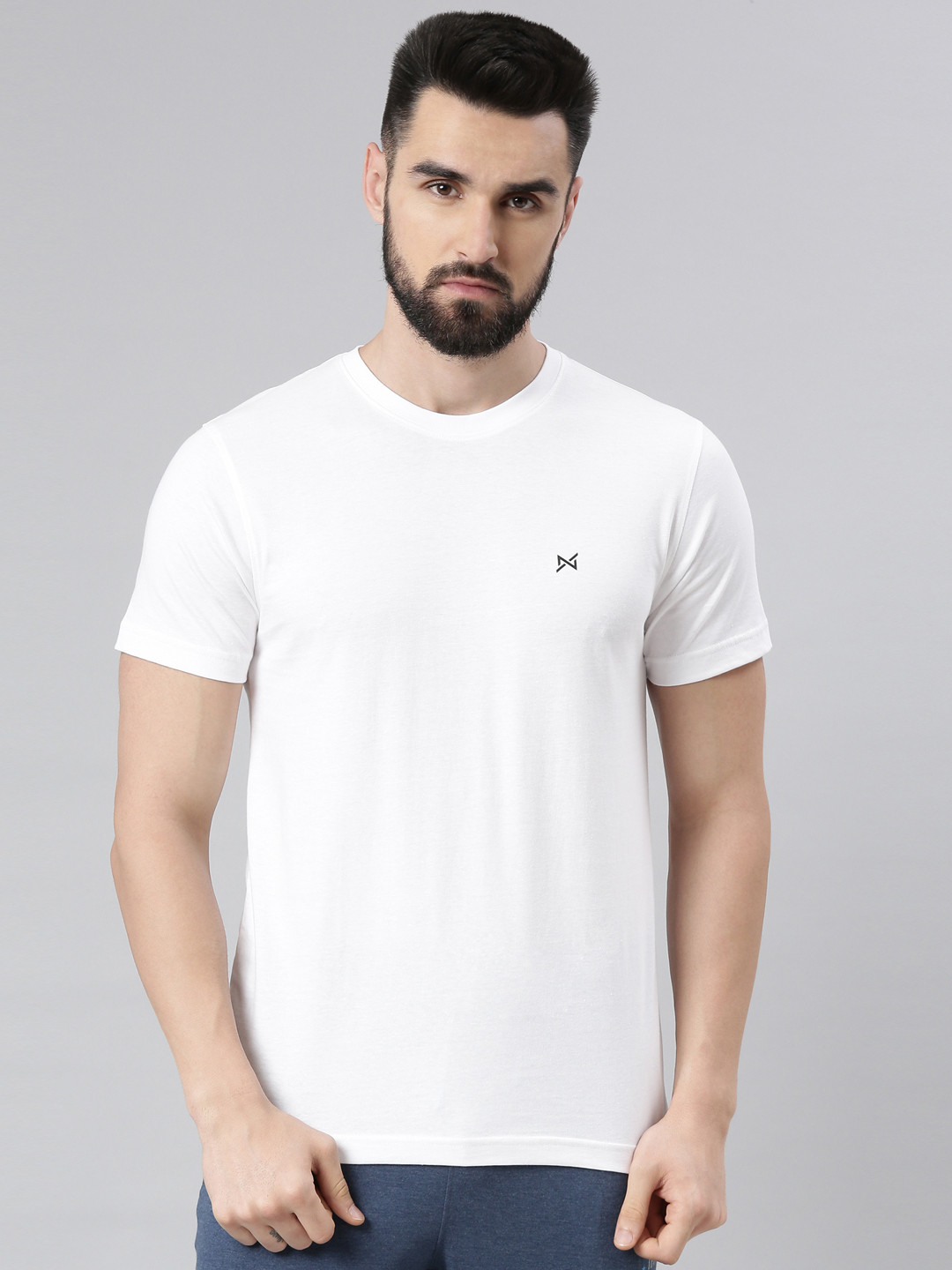 Force NXT Men's Super Combed Cotton Solid Round Neck T-Shirt