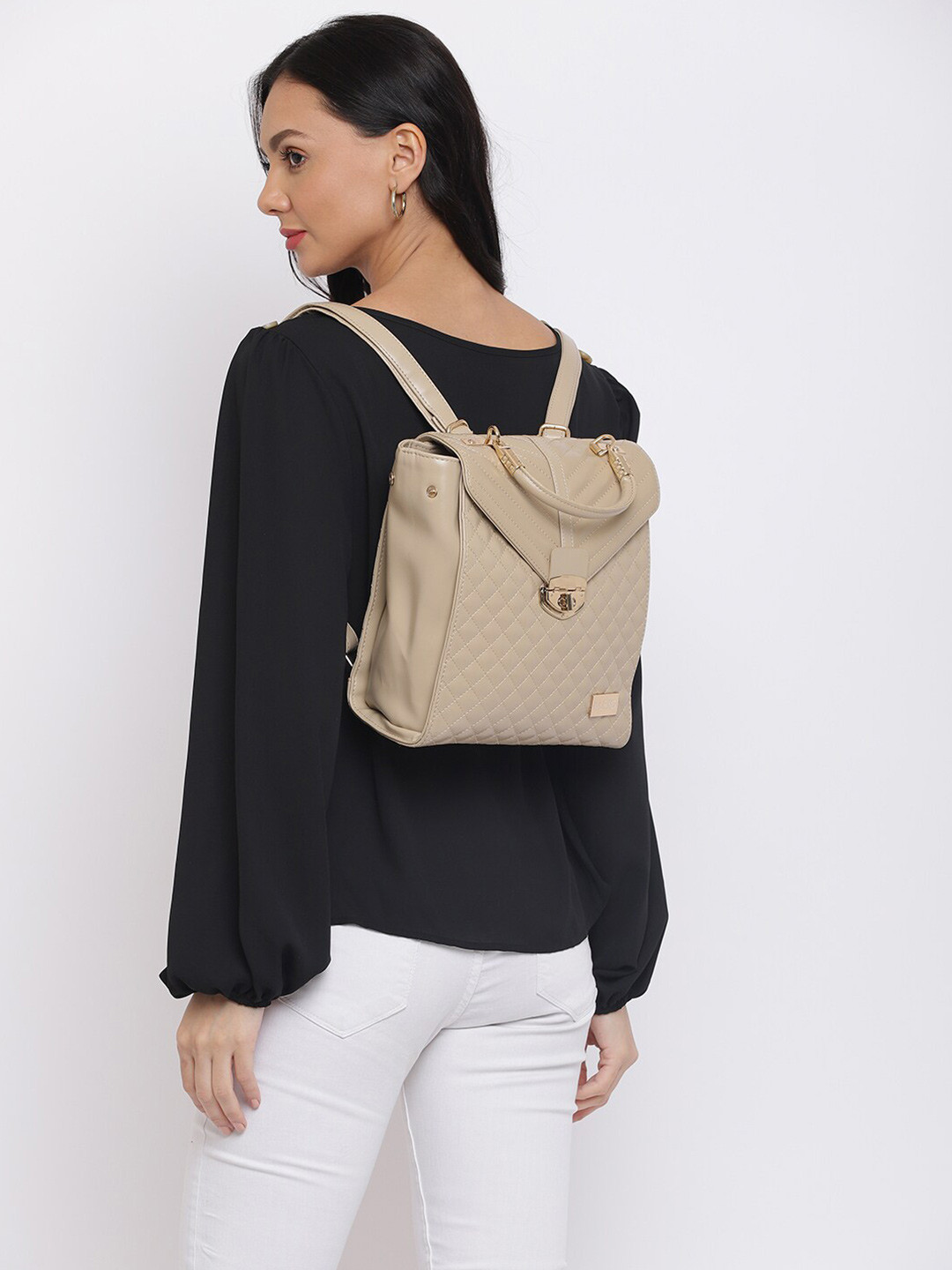 KLEIO Women Vegan Quilted Travel Backpack