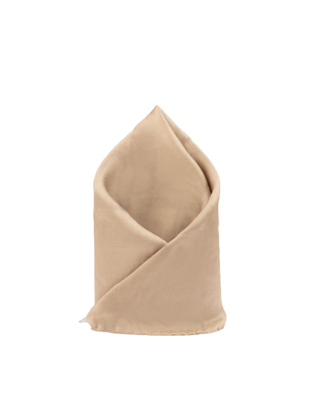The Tie Hub Men Khaki-Coloured Solid Pocket Square