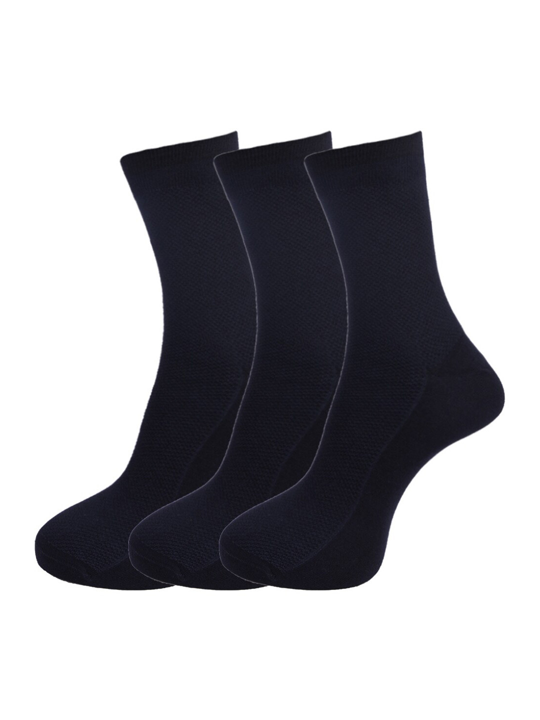 Dollar Socks Men Pack Of 3 Navy Blue Cotton Full-Length Socks