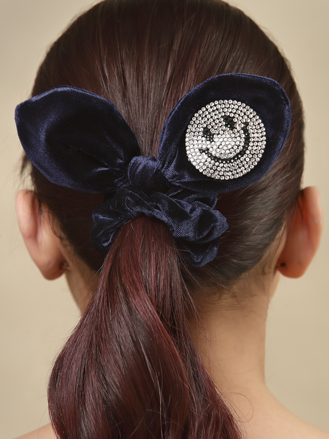 VOGUE PANASH Women Navy Blue & White Embellished Ponytail Holders