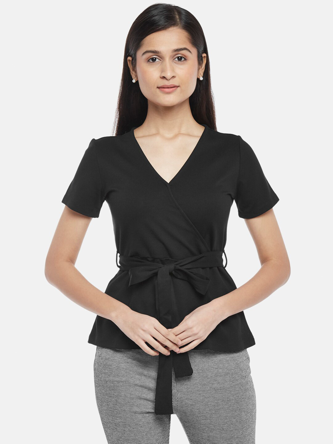 Annabelle by Pantaloons Black Wrap Top