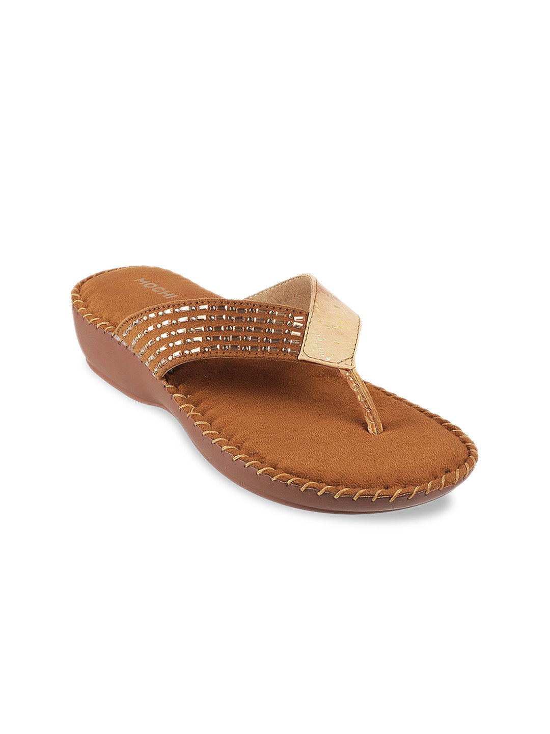 Mochi Gold-Toned Embellished Comfort Heels