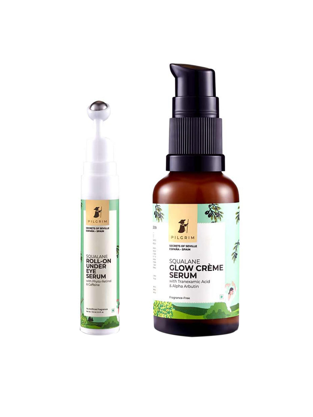 Pilgrim Squalane Instant Skin Reviver Combo - For Fine Lines & Wrinkles, Dark Circles