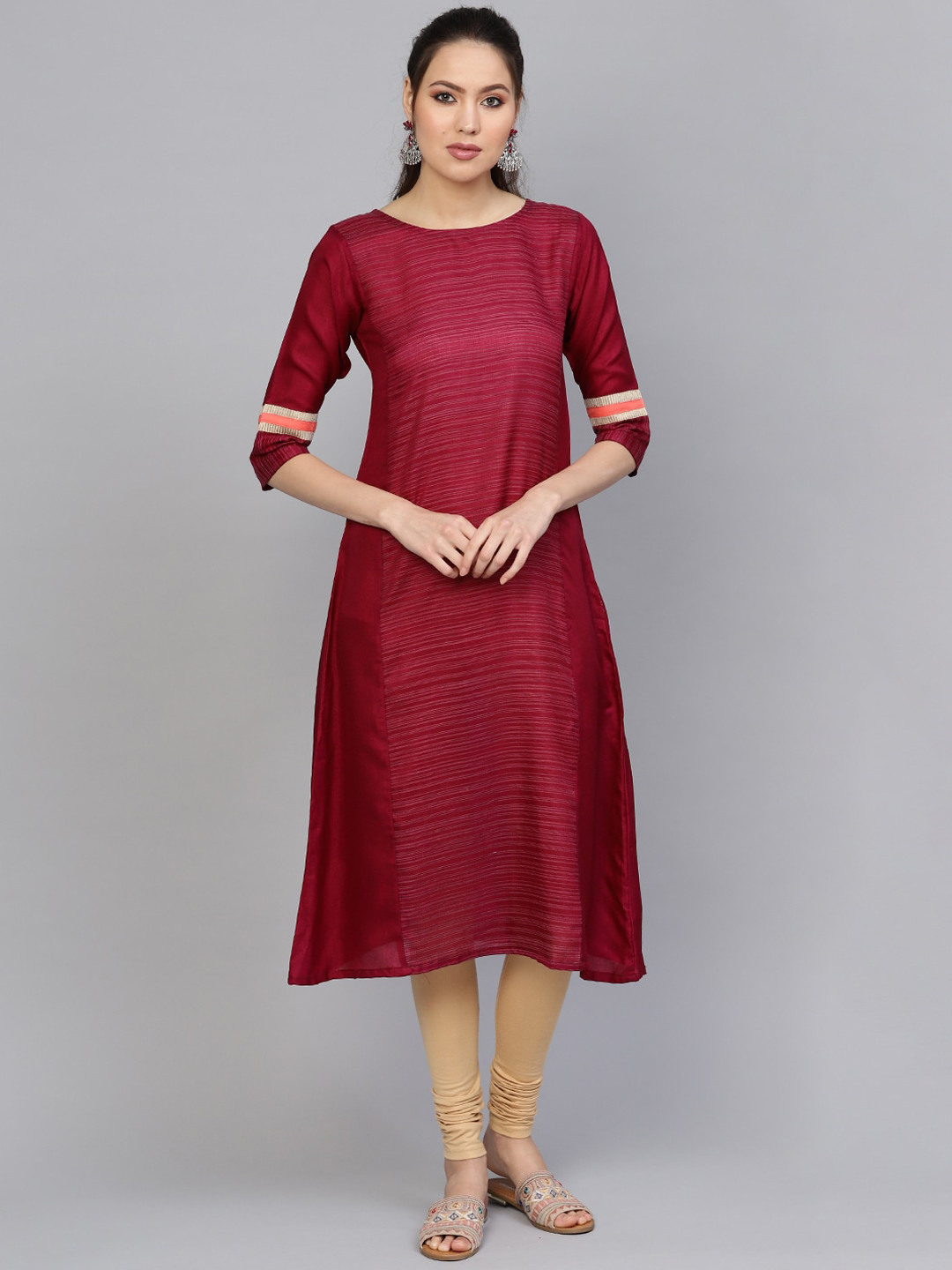 Indo Era Women Magenta Kurta